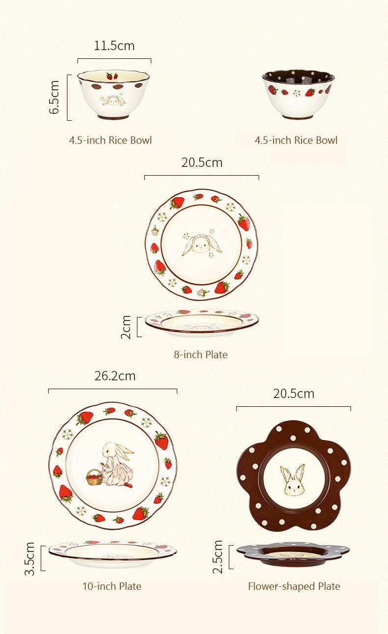 Vintage Bunny Flower Shaped Plate 8"