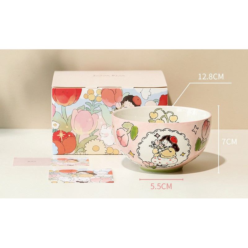 Hand-Painted Ceramic Bowl (Girl) 5"