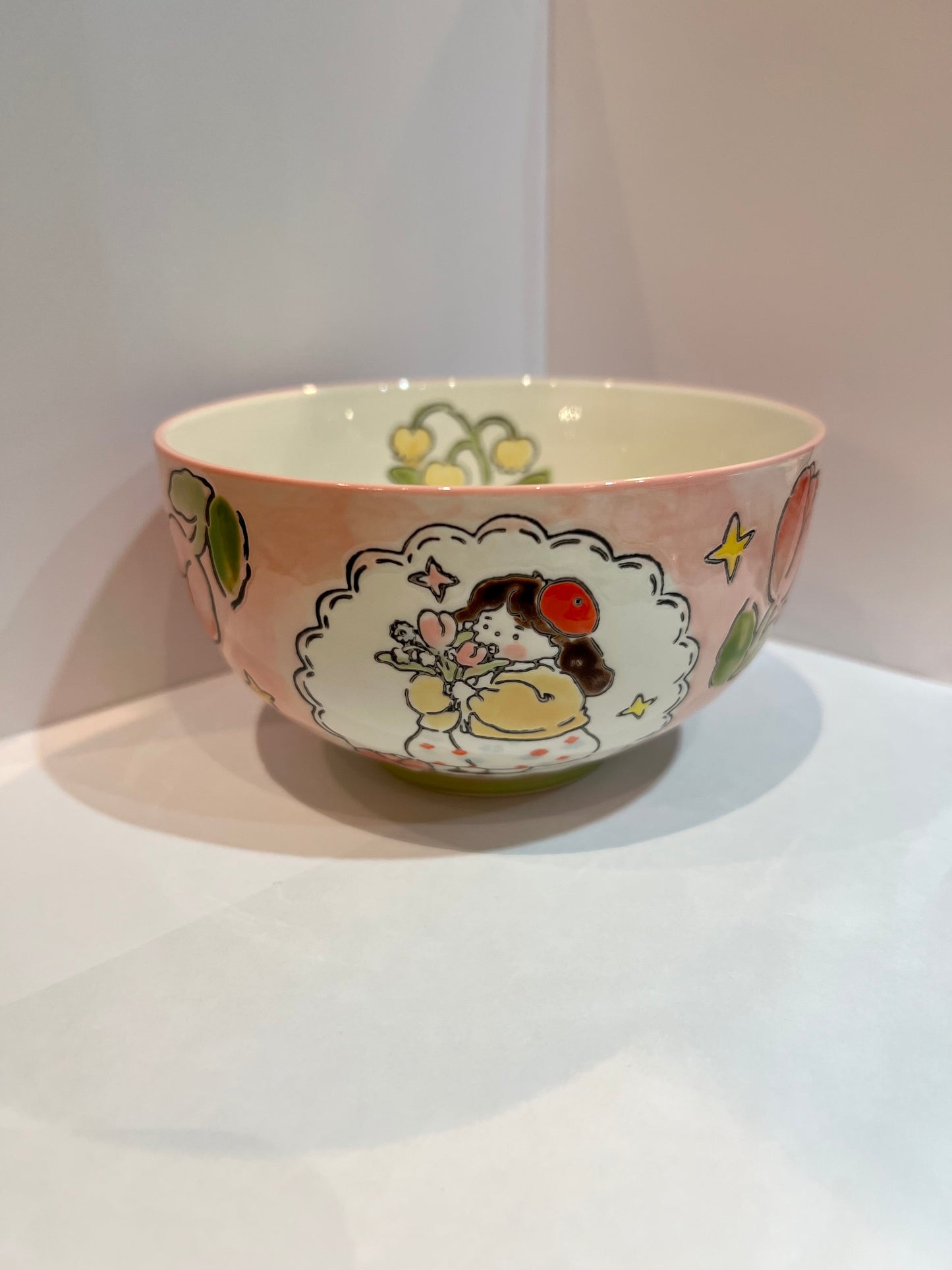 Hand-Painted Ceramic Bowl (Girl) 5"