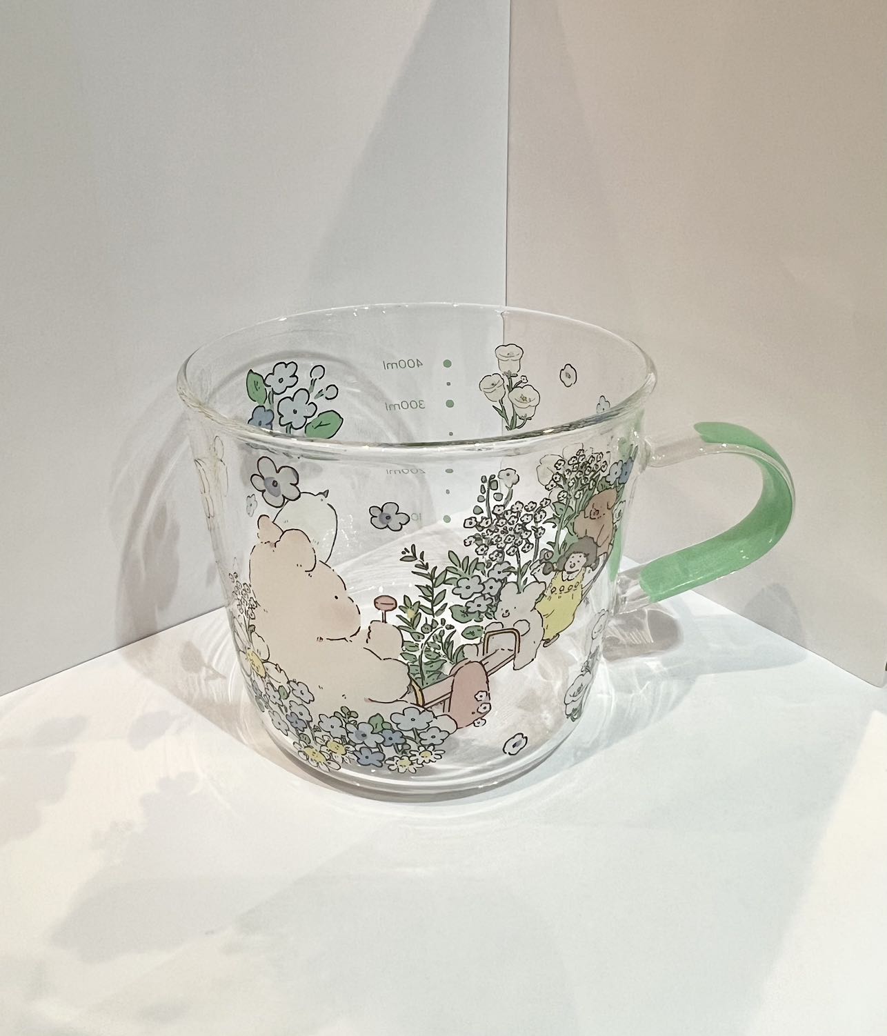Glass Cup (Flower Green)