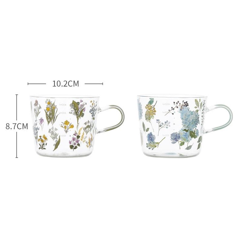 Glass Cup (Flower Blue)