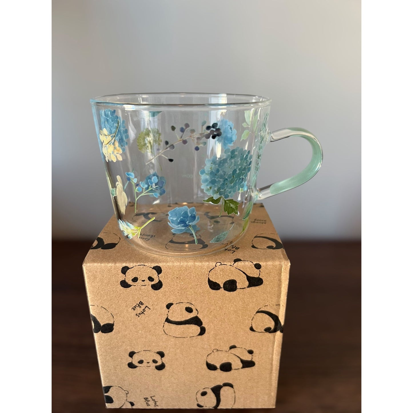 Glass Cup (Flower Blue)