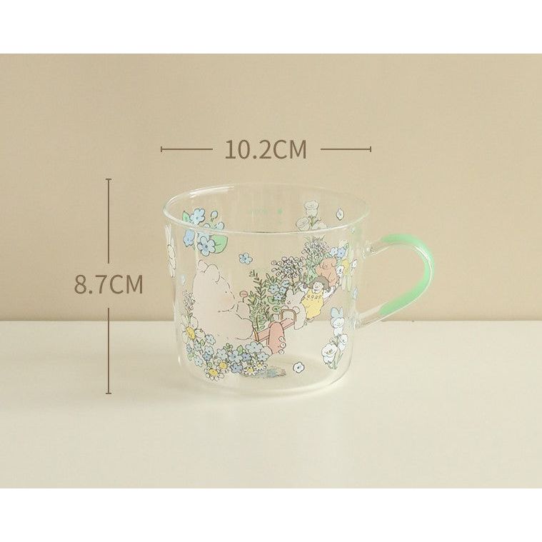 Glass Cup (Flower Green)