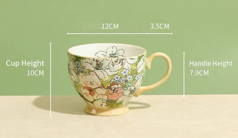 Hand-Painted Ceramic Cup (Lily Green)