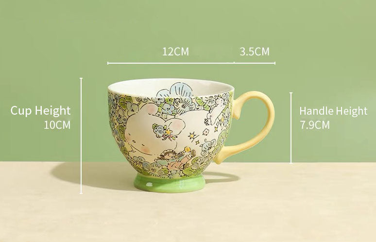 Hand-Painted Ceramic Cup (Veronica Blue)