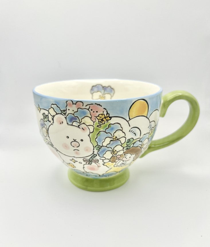 Hand-Painted Ceramic Cup (Wild Pansy)