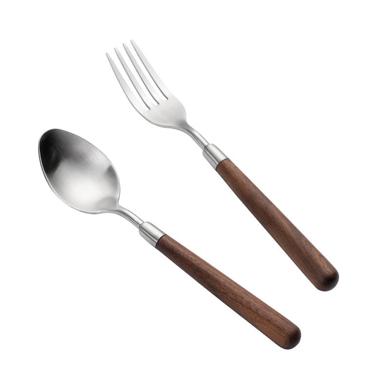 Silverware Set (304 Stainless Steel Walnut Handle)