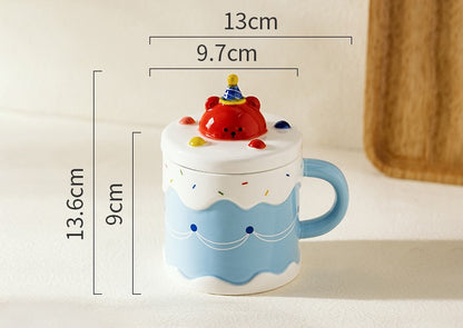 Ceramic Mug with Lid (Bear)