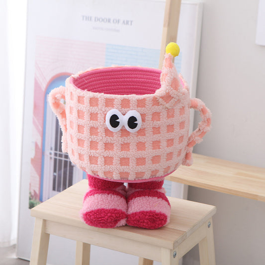 Cotton Storage Basket (Little Monster Pink)