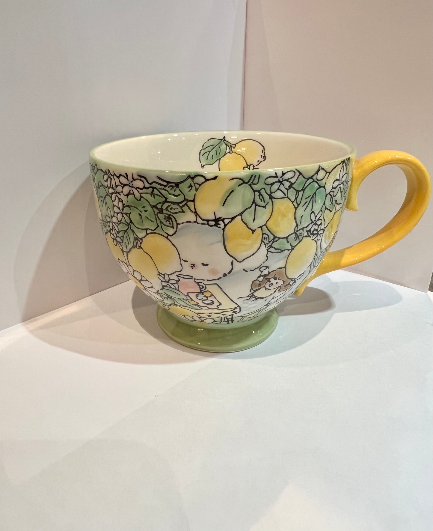 Hand-Painted Ceramic Cup (Lemon)