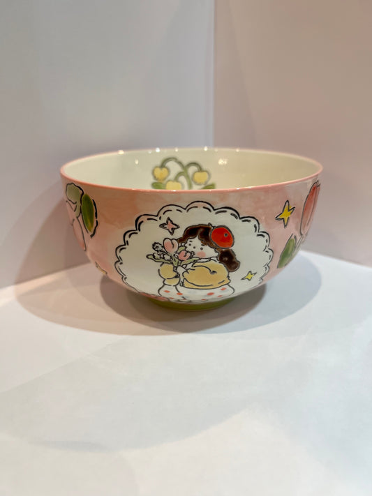 Hand-Painted Ceramic Bowl (Girl) 5"