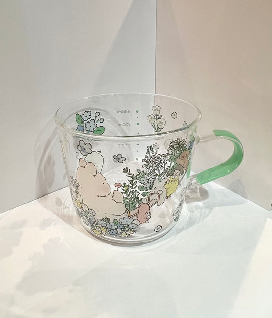 Glass Cup (Flower Green)