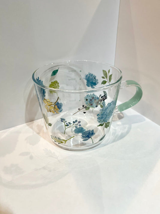 Glass Cup (Flower Blue)