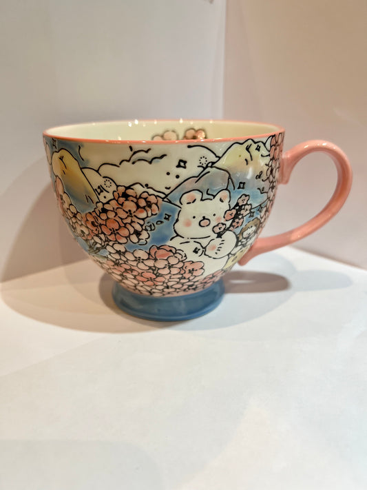 Hand-Painted Ceramic Cup (Sakura)