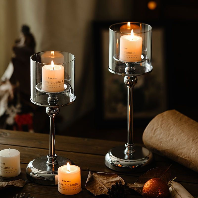 Metal Glass Candlestick