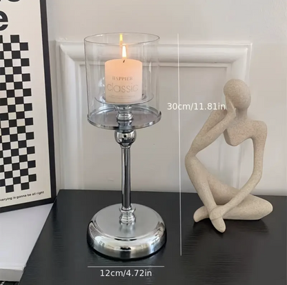 Metal Glass Candlestick