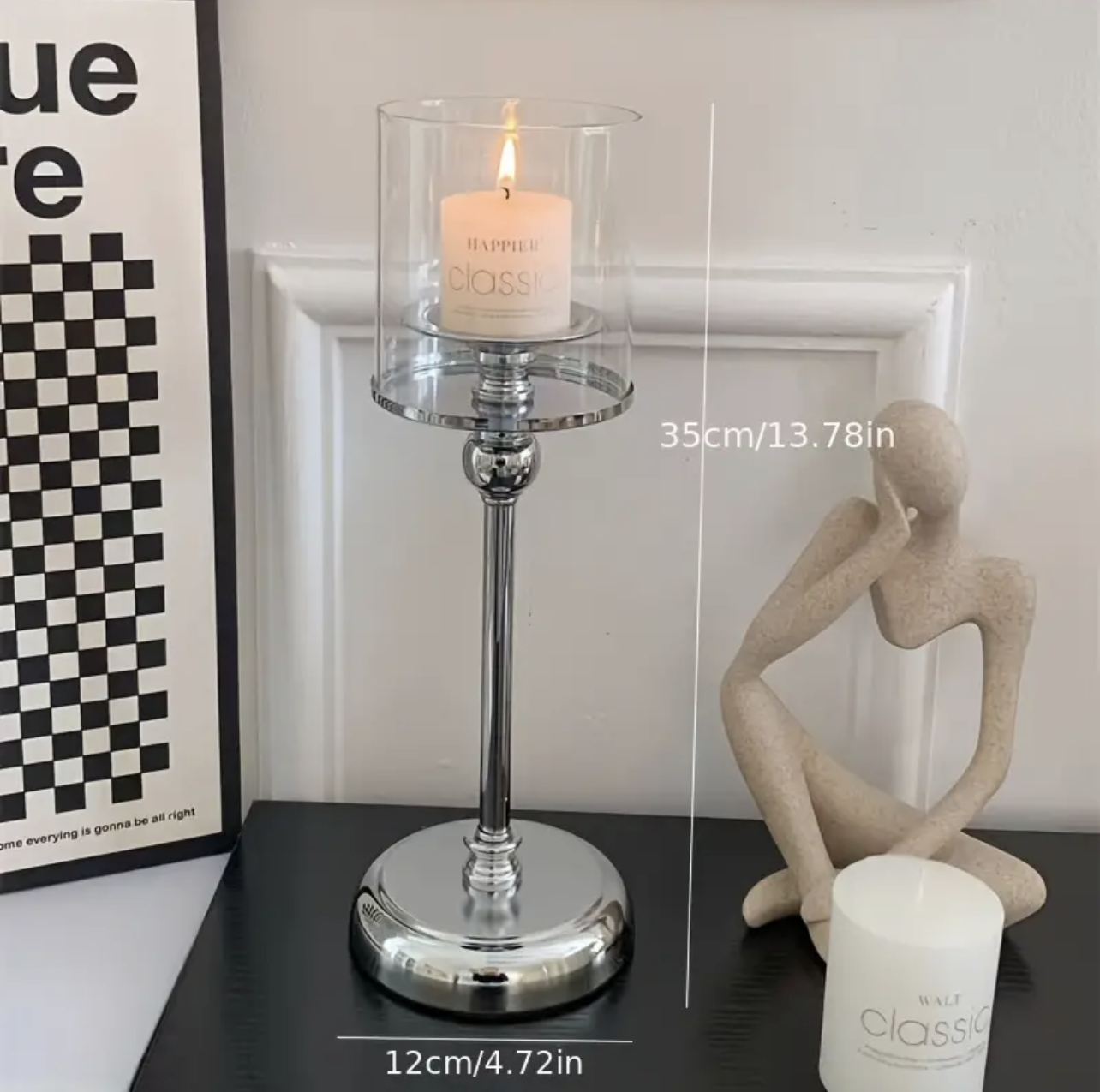 Metal Glass Candlestick