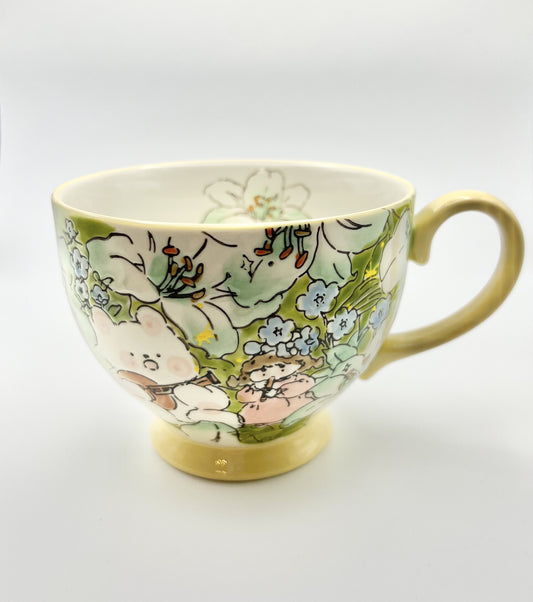 Hand-Painted Ceramic Cup (Lily Green)