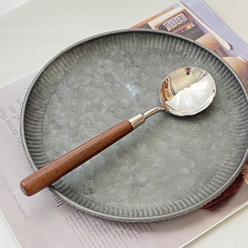 Silverware Set (304 Stainless Steel Walnut Handle)