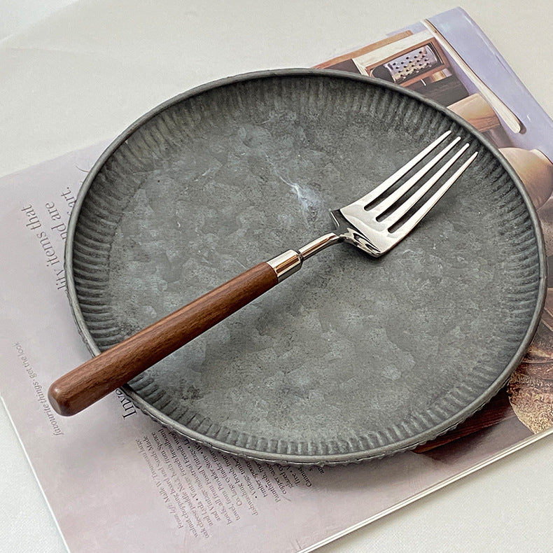 Silverware Set (304 Stainless Steel Walnut Handle)