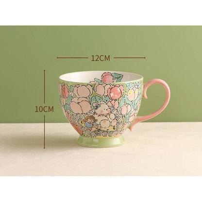 Hand-Painted Ceramic Cup (Bunny Pink)