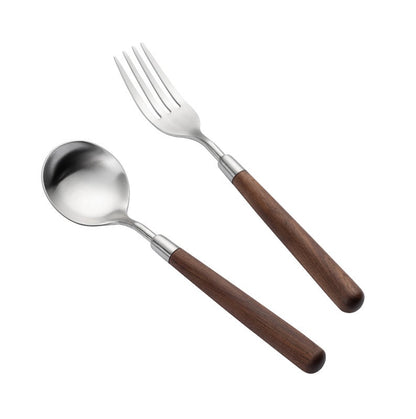 Silverware Set (304 Stainless Steel Walnut Handle)