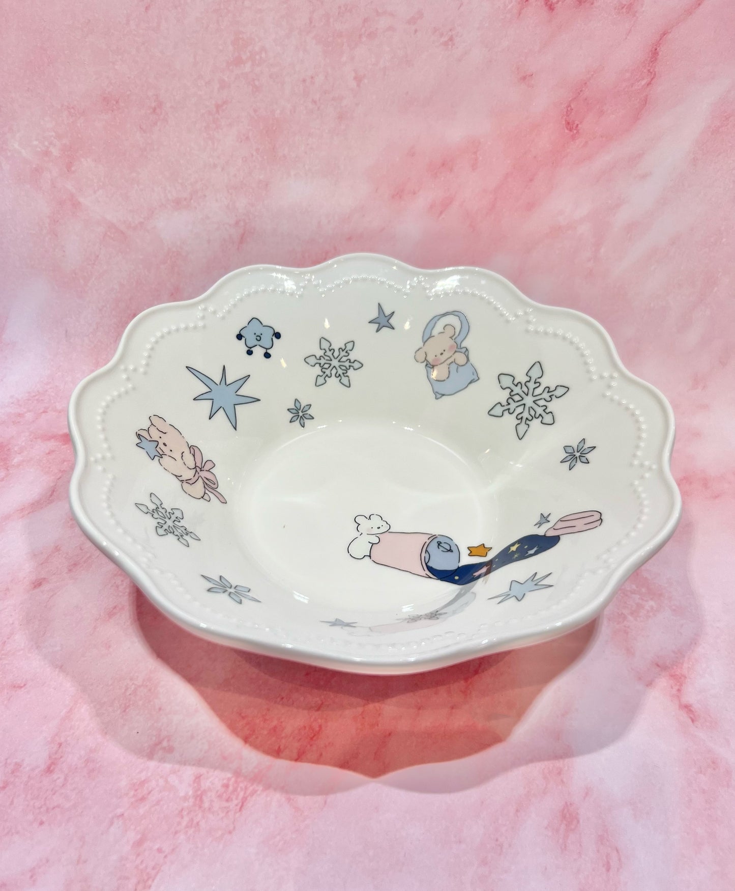 Lightweight Reinforced Porcelain Dinnerware Set (Snowflake Bunny)