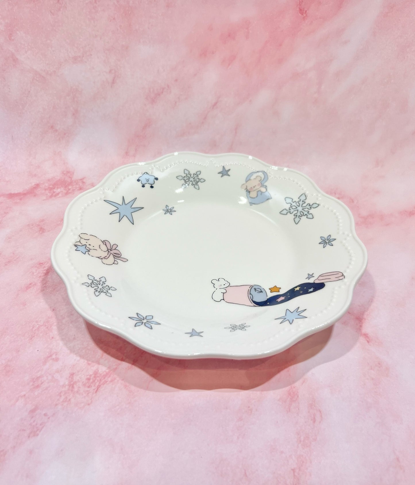 Lightweight Reinforced Porcelain Dinnerware Set (Snowflake Bunny)