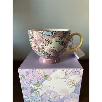 Hand-Painted Ceramic Cup (Bunny Purple)