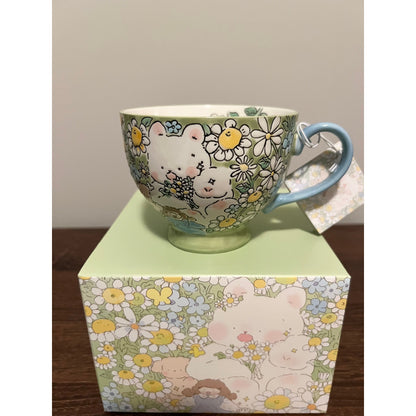 Hand-Painted Ceramic Cup (Bunny Daisy)