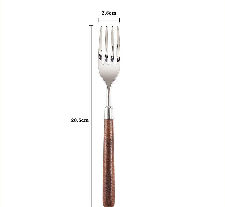 Silverware Set (304 Stainless Steel Walnut Handle)