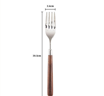 Silverware Set (304 Stainless Steel Walnut Handle)