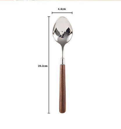 Silverware Set (304 Stainless Steel Walnut Handle)