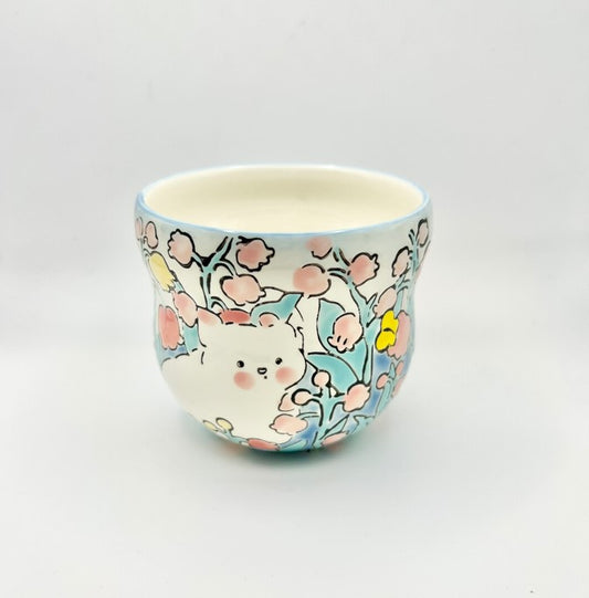 Hand-Painted Ceramic Coffee Cup (Bellflower)