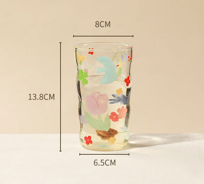 Glass Cup (Bird Flower Tall)