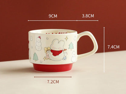 Stackable Ceramic Cup (Snowman Bunny)