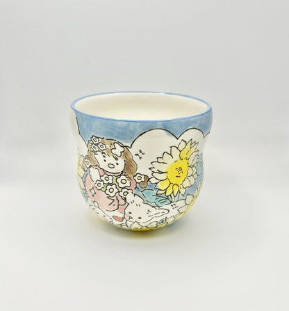 Hand-Painted Ceramic Coffee Cup (Sunflower)