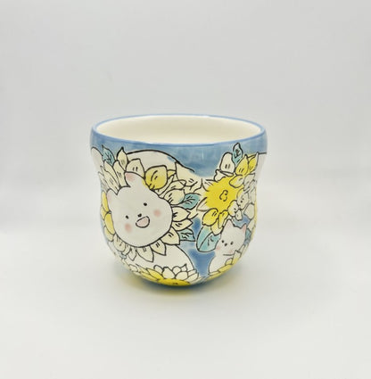 Hand-Painted Ceramic Coffee Cup (Sunflower)